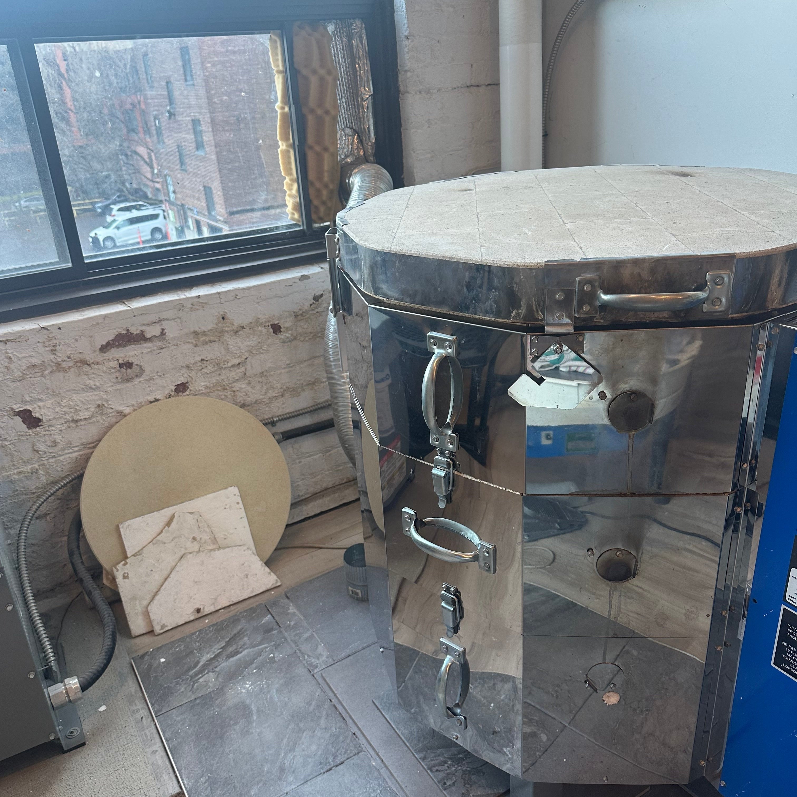 Electric kiln in a potter's studio in St-Henri neighborhood in Montreal.
