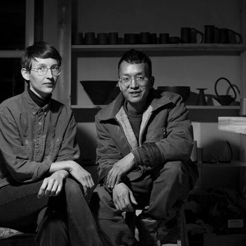 Lea and Nicolas in their Bedford atelier. A couple in life and in the studio.
