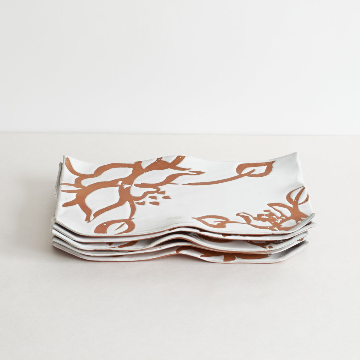Authentic Japanese ceramic sushi plate in white.
