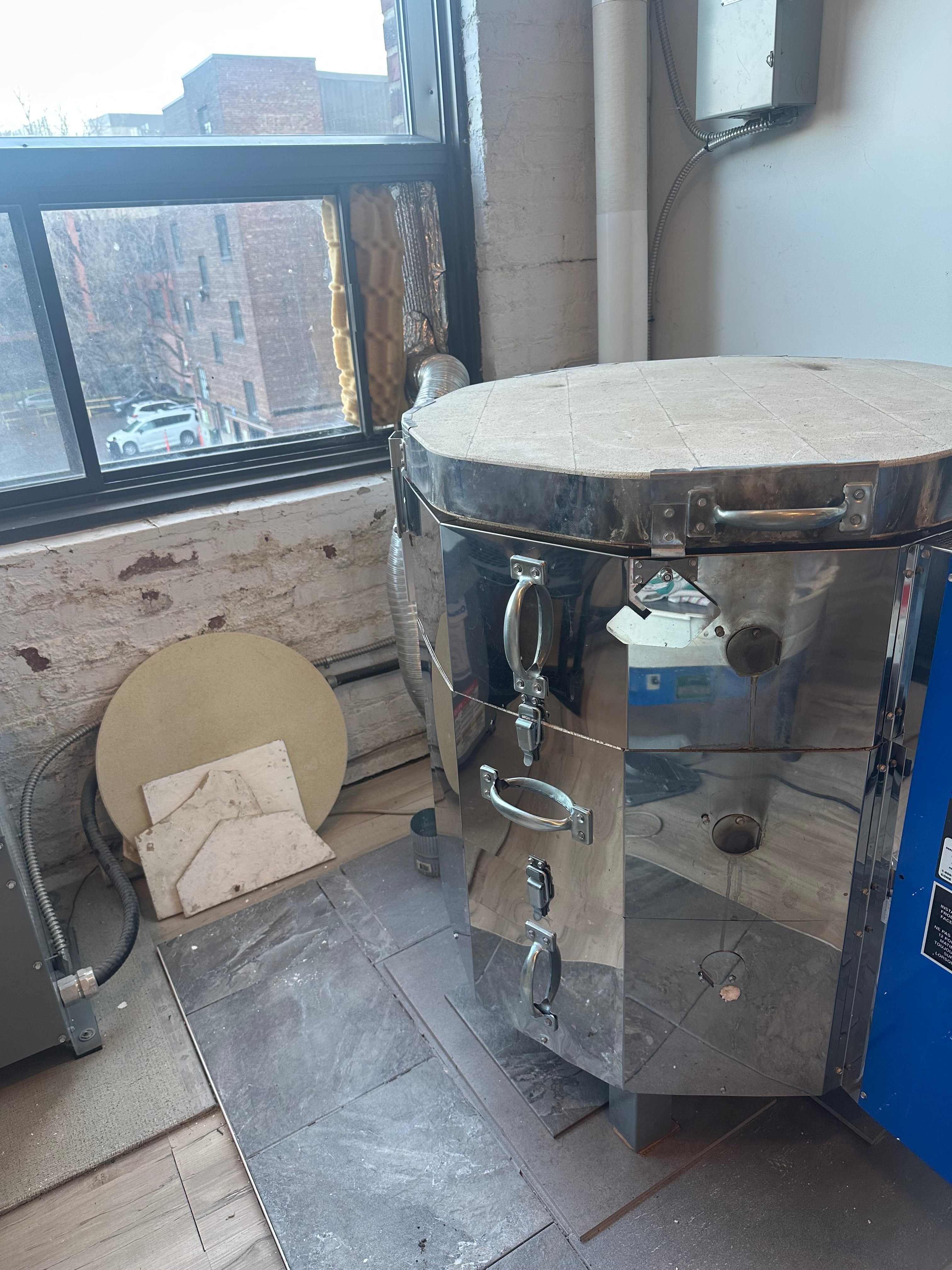 Electric kiln in a potter's studio in St-Henri neighborhood in Montreal.