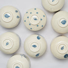 Bottom of Marie Serreau blue and white earthenware bowls